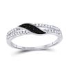 Image 1 : 1/5 CTW Round Black Color Enhanced Diamond Ring 10kt White Gold - REF-14W4F