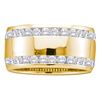 Image 1 : 1 CTW Round Diamond Double Row Eternity Wedding Ring 14kt Yellow Gold - REF-95W9F