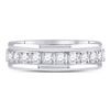 Image 2 : 1/2 CTW Round Diamond Single Row Ring 10kt White Gold - REF-39N6Y