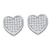 Image 1 : 1/4 CTW Round Diamond Heart Cluster Earrings 10kt White Gold - REF-18R3H