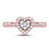Image 3 : 1/3 CTW Round Diamond Heart Cluster Ring 14kt Rose Gold - REF-35X9T