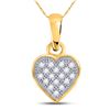 Image 1 : 1/20 CTW Round Diamond Cluster Small Heart Pendant 10kt Yellow Gold - REF-4K2R