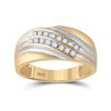 Image 1 : 1/4 CTW Mens Round Diamond Wedding Ring 10kt Yellow Gold - REF-27K3R