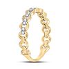 Image 3 : 1/8 CTW Round Diamond Link Stackable Ring 10kt Yellow Gold - REF-14T4K