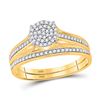 Image 1 : 1/3 CTW Round Diamond Bridal Wedding Engagement Ring 10kt Yellow Gold - REF-24K3R