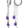 Image 1 : Genuine 4.8 ctw Amethyst Earrings 14KT White Gold - REF-64P4H