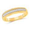 Image 3 : 3/8 CTW His & Hers Round Diamond Cluster Matching Bridal Wedding Ring 10kt Yellow Gold - REF-47W9F