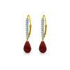 Image 1 : Genuine 6.9 ctw Ruby & Diamond Earrings 14KT Yellow Gold - REF-54N5R