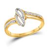 Image 1 : 1/12 CTW Round Diamond Fashion Ring 10kt Yellow Gold - REF-9H6W