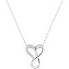Image 1 : 1/20 CTW Round Diamond Heart Infinity Pendant 10kt White Gold - REF-11Y9X