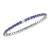 9 CTW Round Blue Sapphire Bangle Bracelet 18kt White Gold - REF-503M9A