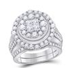 2 CTW Princess Diamond Bridal Wedding Engagement Ring 14kt White Gold - REF-203A9N