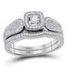 1/3 CTW Round Diamond Bridal Wedding Engagement Ring 10kt White Gold - REF-39H6W