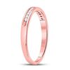 Image 3 : 1/10 CTW Round Diamond Single Row Channel-set Wedding Ring 14kt Rose Gold - REF-16W8F