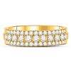 Image 2 : 1 CTW Round Diamond Triple Row Comfort Wedding Ring 10kt Yellow Gold - REF-71H9W