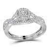 1/2 CTW Diamond Round Bridal Wedding Engagement Ring 14kt White Gold - REF-54M3A