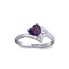 Genuine 0.75 ctw Amethyst Ring 14KT White Gold - REF-35Z9N