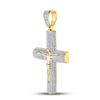 Image 2 : 1 & 1/2 CTW Mens Round Diamond Roman Cross Crucifix Jesus Charm Pendant 10kt Yellow Gold - REF-83Y9X