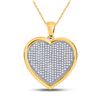 Image 1 : 3/4 CTW Round Diamond Heart Cluster Charm Pendant 10kt Yellow Gold - REF-41K9R