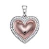 Image 1 : 1/5 CTW Round Diamond Framed Heart Pendant 10kt White Rose-tone Gold - REF-15R5H