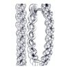 Image 1 : 1/2 CTW Round Diamond Woven Hoop Earrings 10kt White Gold - REF-51X5T