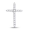 Image 1 : 1/2 CTW Round Diamond Roman Cross Pendant 14kt White Gold - REF-30M3A