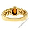 Image 7 : 18kt Yellow Gold 0.85 ctw Oval Citrine Solitaire Ring w/ Cuban Link Shank