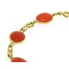 Image 5 : 18k Yellow Gold 7 Oval Bezel Set Matched RARE Red Coral Link Bracelet