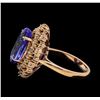 Image 3 : 7.22 ctw Tanzanite and Diamond Ring - 14KT Rose Gold