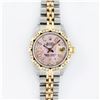 Image 2 : Rolex Ladies 2 Tone 14K Pink Mother Of Pearl Pyramid Diamond Datejust Wristwatch