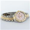 Image 4 : Rolex Ladies 2 Tone 14K Pink Mother Of Pearl Pyramid Diamond Datejust Wristwatch