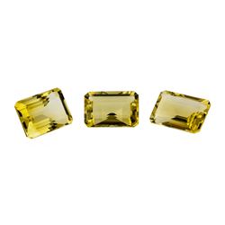 20.63 ctw.Natural Emerald Cut Citrine Quartz Parcel of Three