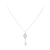 Image 2 : Tiffany and Company 0.41 ctw Diamond Key Pendant with Chain - Platinum and 14KT