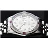 Image 4 : Rolex Mens Stainless Steel Gray Diamond & Ruby Datejust Wristwatch