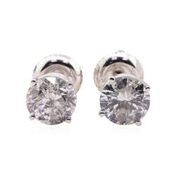 2.04 ctw Diamond Stud Earrings - 14KT White Gold