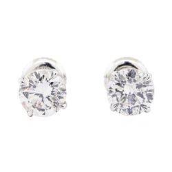 2.14 ctw Diamond Earrings - 14KT White Gold