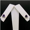 Image 4 : 14k Yellow Gold 1.20 ctw Prong Set Trillion Cut Amethyst Solitaire Stud Earrings