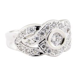 0.74 ctw Diamond Ring - 14KT White Gold