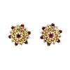 Image 1 : 0.25 ctw Ruby and Diamond Starbust Studs - 14KT Yellow Gold