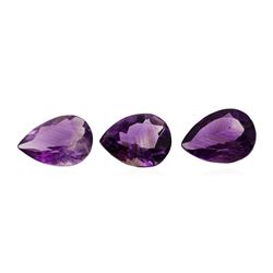 20.18 ctw.Natural Pear Cut Amethyst Parcel of Three