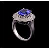 Image 4 : 3.28 ctw Tanzanite and Diamond Ring - 14KT White Gold