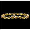 Image 2 : 15.57 ctw Yellow Sapphire and Diamond Bracelet - 14KT Yellow Gold