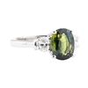 Image 1 : 3.33 ctw Green Tourmaline And Diamond Ring - Platinum