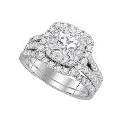 2 CTW Princess Diamond Bridal Wedding Engagement Ring 14kt White Gold - REF-383W9F