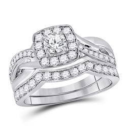 1 CTW Round Diamond Bridal Wedding Engagement Ring 14kt White Gold - REF-111T3K