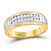Image 3 : 3/4 CTW His & Hers Round Diamond Cluster Matching Bridal Wedding Ring 10kt Two-tone Gold - REF-65F9M