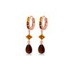 Image 1 : Genuine 5.15 ctw Garnet & Citrine Earrings 14KT Rose Gold - REF-61M8T
