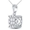 Image 2 : 1/4 CTW Princess Diamond Fashion Cluster Pendant 14kt White Gold - REF-21R5H