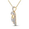 Image 2 : 3/8 CTW Mens Round Diamond Jesus Face Charm Pendant 10kt Yellow Gold - REF-30H3W