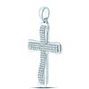 Image 2 : 1/3 CTW Mens Round Diamond Roman Cross Charm Pendant 10kt White Gold - REF-26K3R